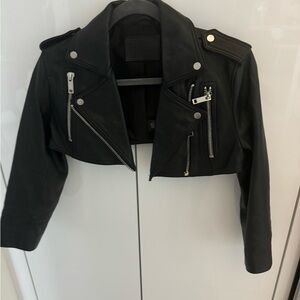 Ultra cropped moto jacket